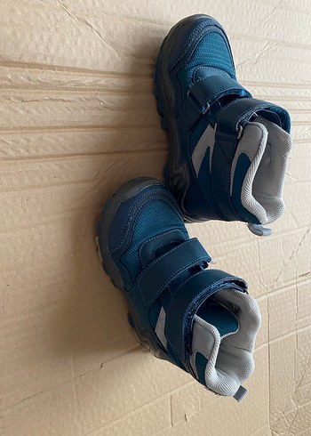 Mavi Gri Erkek Çocuk Botları Velcro - Görsel 4