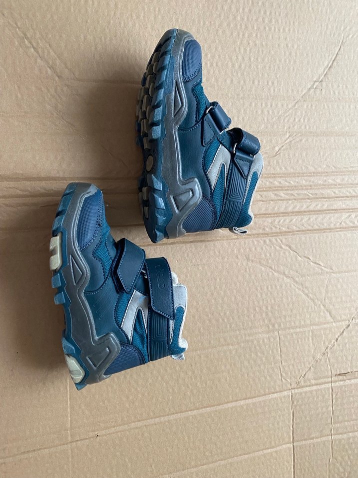 Mavi Gri Erkek Çocuk Botları Velcro - Görsel 3