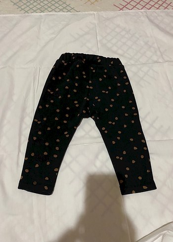 Düğmeli Kahverengi Puantiyeli Kız Tayt - Görsel 2