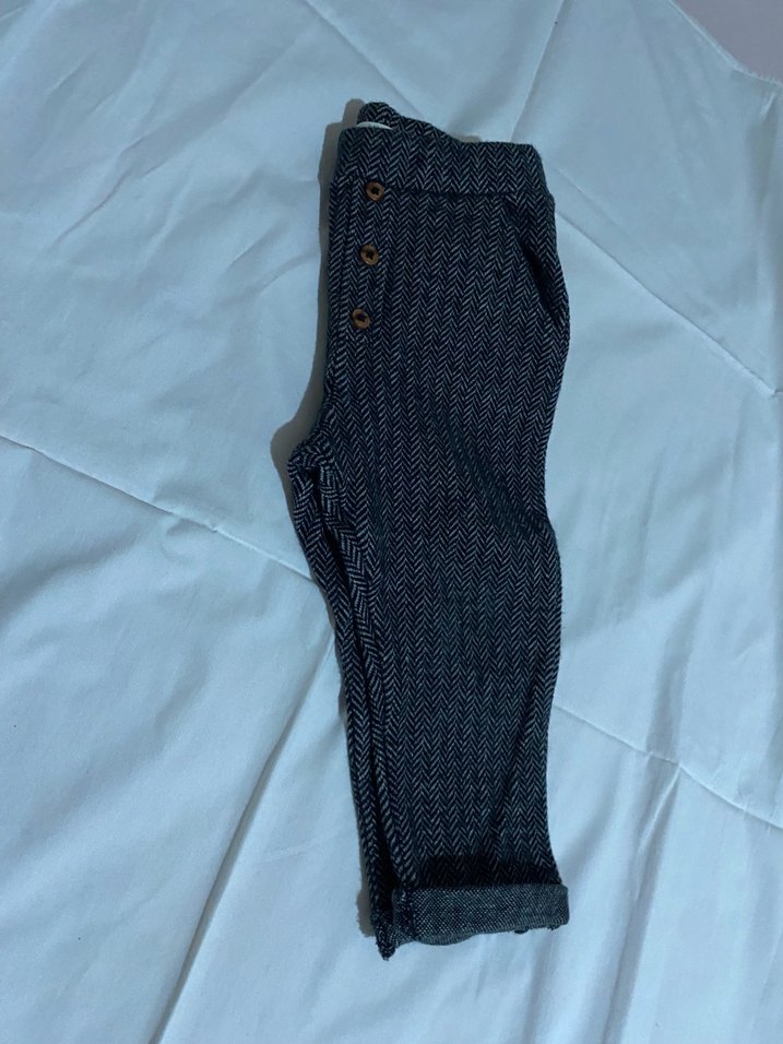 Gri Düğmeli Erkek Çocuk Denim Pantolon - Görsel 3