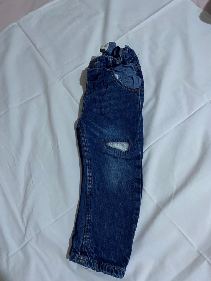 Erkek Çocuk Koyu Mavi Bol Kesim Kot Pantolon - Görsel 3