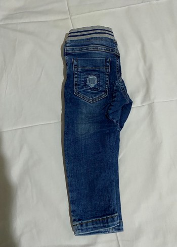 Düğmeli Mavi Erkek Çocuk Kot Pantolon - Görsel 3