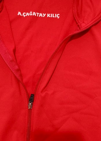 Kırmızı Fermuarlı Erkek Uzun Kollu Fermuarlı Sweatshirt - Görsel 2