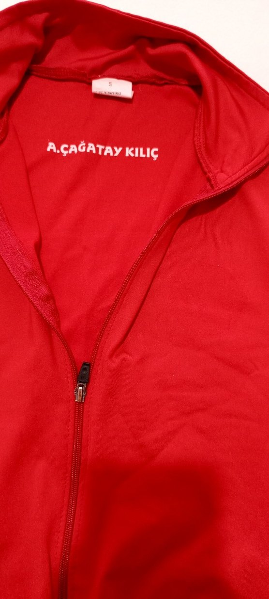 Kırmızı Fermuarlı Erkek Uzun Kollu Fermuarlı Sweatshirt - Görsel 2