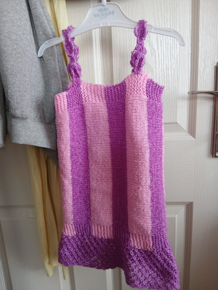 Mor Tonlarda Örgü Kız Çocuk Bluzu - Görsel 2