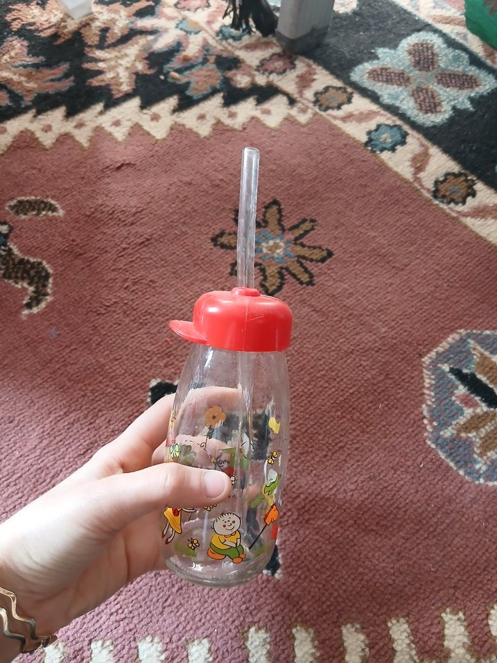 Renkli Kırmızı Çocuk Pipetli Suluk - Görsel 2