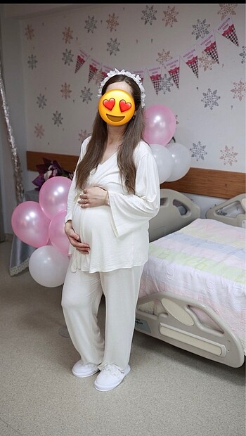 l Beden beyaz Renk Lohusa pijama