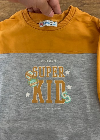 Civil Gri ve Turuncu Erkek Çocuk Sweatshirt