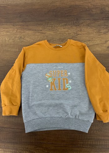 Gri ve Turuncu Erkek Çocuk Sweatshirt