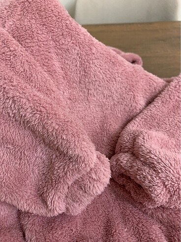 Civil Pembe kapüşonlu sıcacık peluş sweatshirt