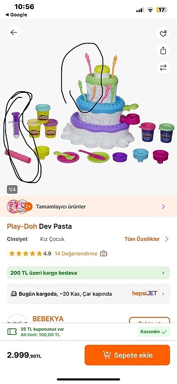  Beden Renk Playdoh dev pasta