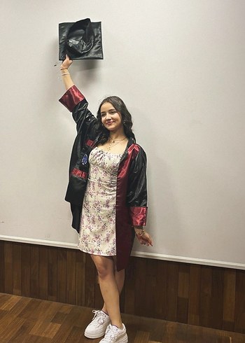 s Beden Beyaz Çiçek Desenli Midi Bohem Elbise