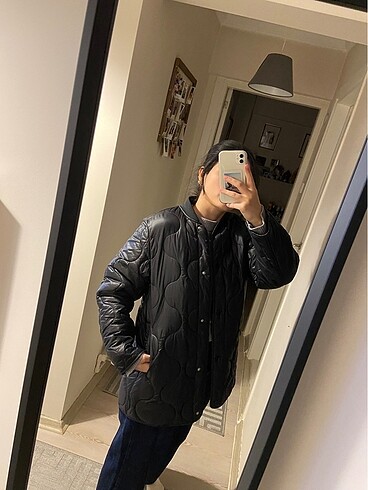 xs Beden lacivert Renk Mango içi elyaflı mont