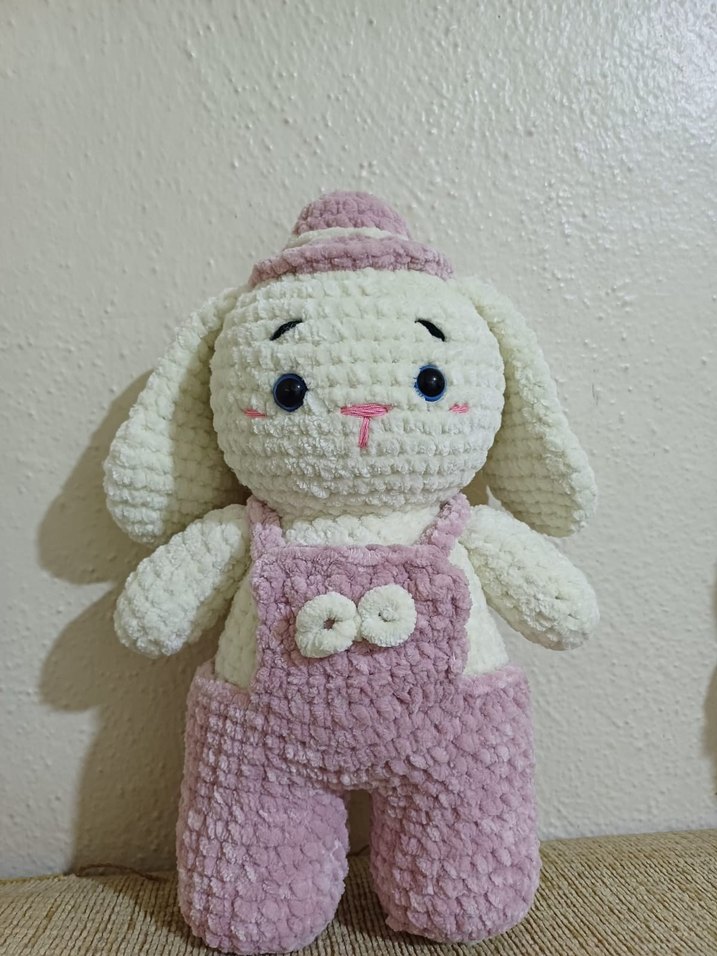 Pastel Pembe Peluş Tavşan Oyuncak - Görsel 3