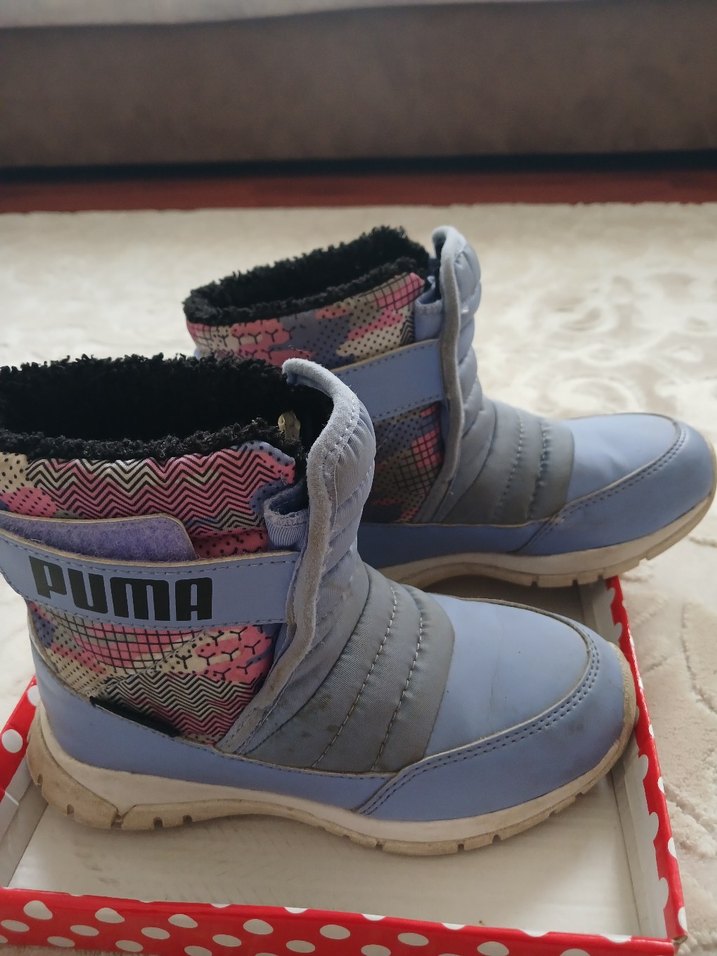 Kız Çocuk Mavi /Lila Desenli Puma Bot - Görsel 2