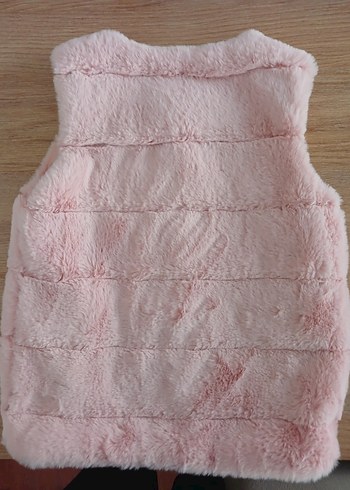 Kız Çocuk Pembe Peluş Yelek - Görsel 2