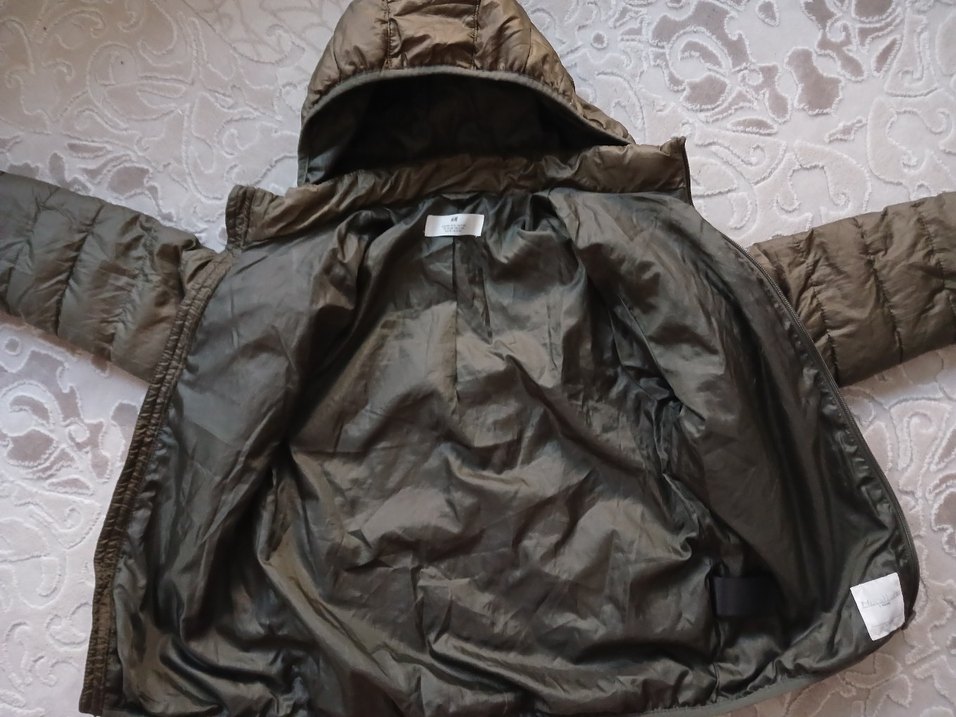 Haki Yeşil,Kapüşonlu Erkek Çocuk İnce Mont - Görsel 4