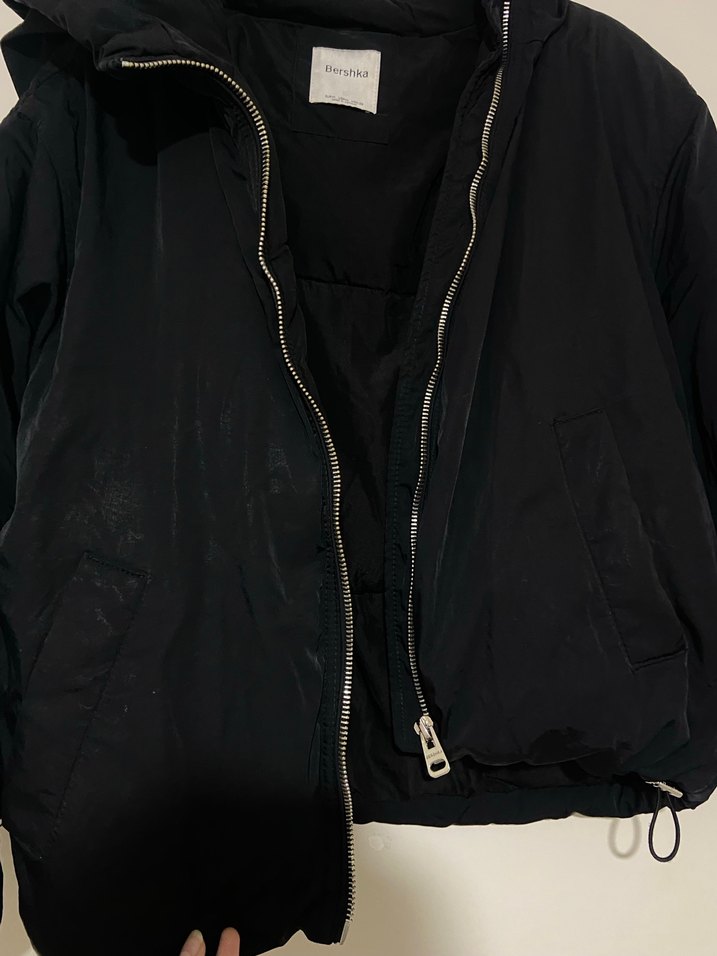 Siyah Fermuarlı Kadın Mont bershka - Görsel 2