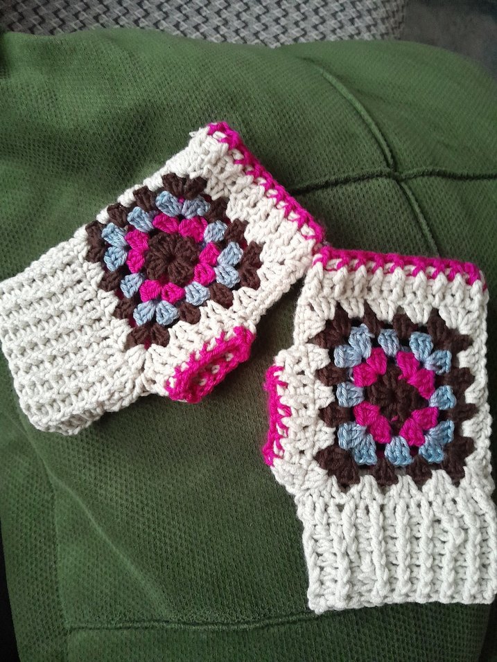 Renkli Örgü Bohem Kadın Eldiveni - Görsel 3