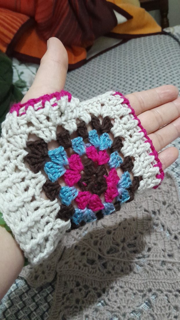 Renkli Örgü Bohem Kadın Eldiveni - Görsel 5