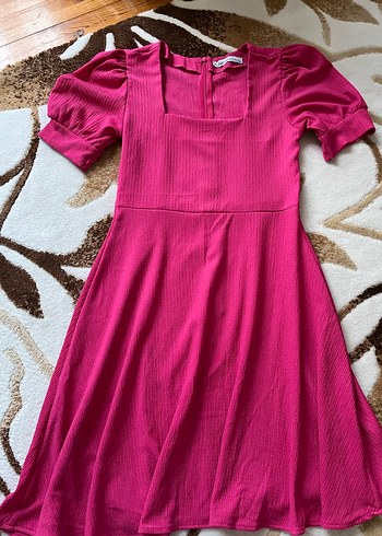 Diğer Kare Yaka Kısa Kollu Pembe