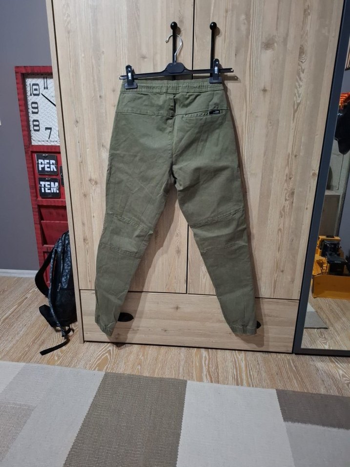 Pull Bear rahat Kesim Erkek Keten Pantolon - Görsel 2