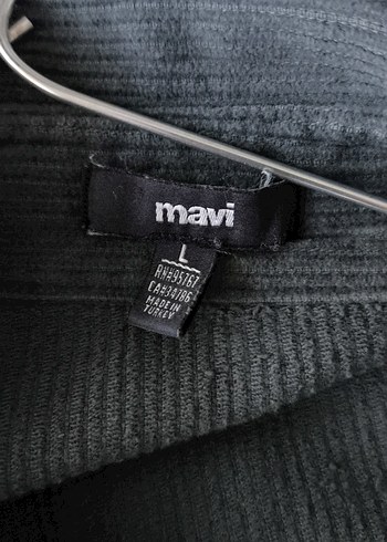 Mavi Haki Kadife Gömlek ceket