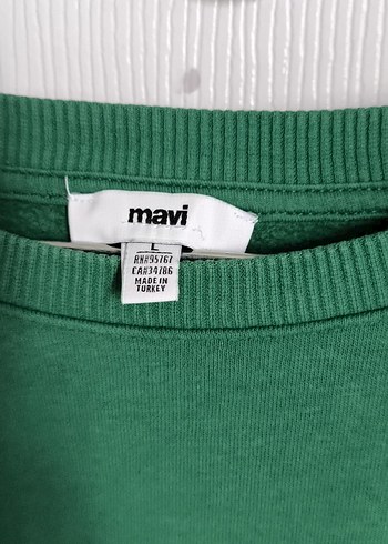 l Beden Yeşil Oversize Kadın Sweatshirt