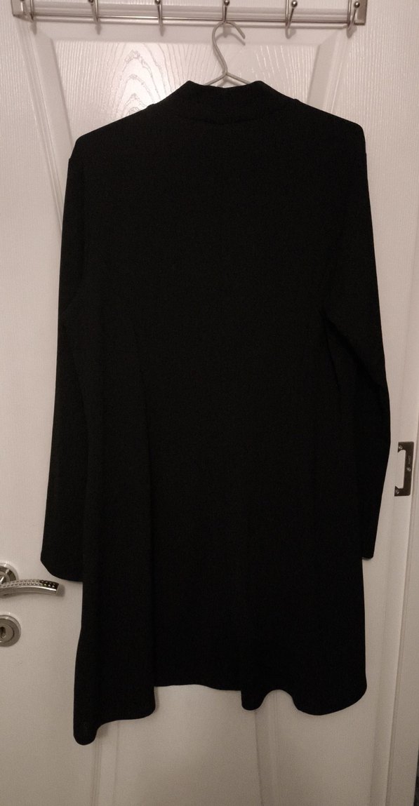 Siyah Uzun Kollu Yüksek Yakalı Elbise - Görsel 3