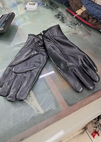 Düğmeli Siyah Deri erkek Eldiveni - Görsel 2