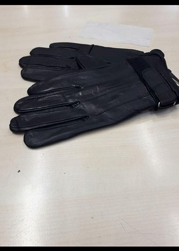 Siyah Deri Biker erkek Eldivenler - Görsel 4