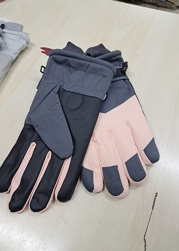 kadın Pembe Gri Kayışlı Eldiven - Görsel 2