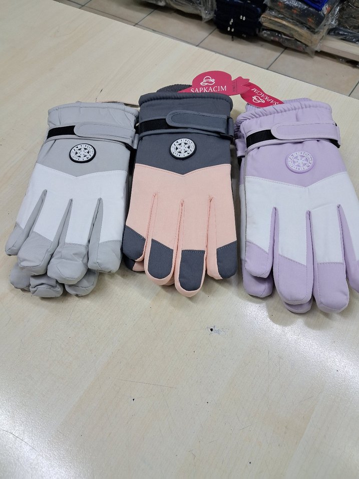 kpt ithal bayan kar eldiveni için Mor  Eldivenler Velcro - Görsel 3