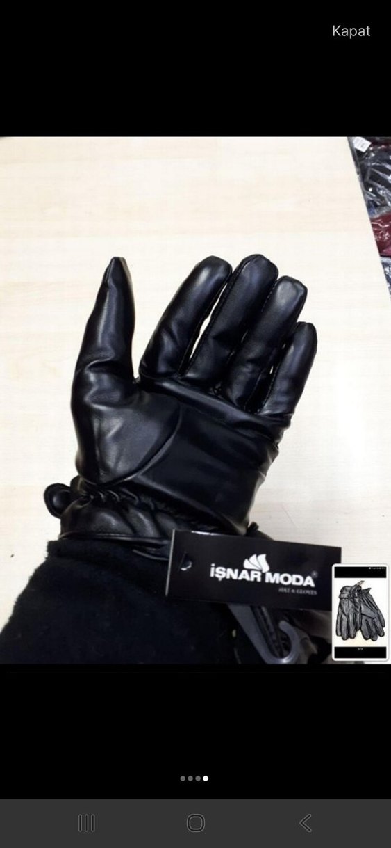 Deri Siyah Biker suni deri Eldiveni - Görsel 4