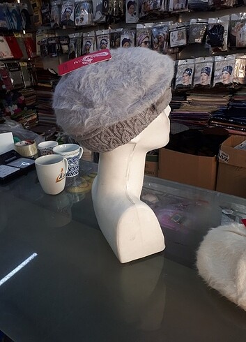 Diğer Sapkacim bayan angora şapka tek ebat 56cm60 uyumludur