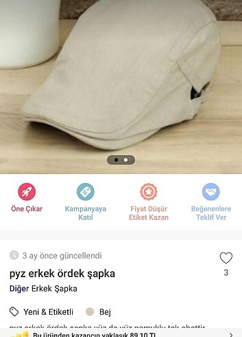 Pyz erkek kışlık ördek kasket 