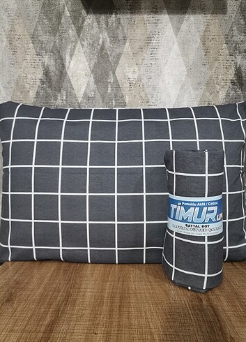 FÜME KARELİ BATTAL LASTİKLİ ÇARŞAF SETİ 