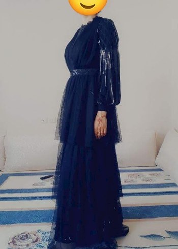 Siyah Uzun Kollu Gotik Kadın Abiye Elbise - Görsel 2