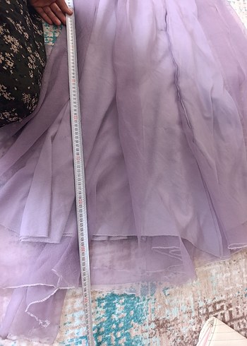 Uzun Mor Drapeli Kadın Abiye Elbise - Görsel 8