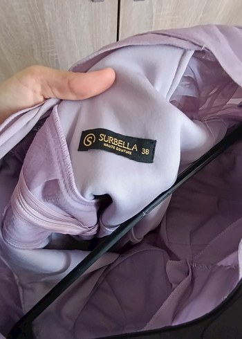 Uzun Mor Drapeli Kadın Abiye Elbise - Görsel 4