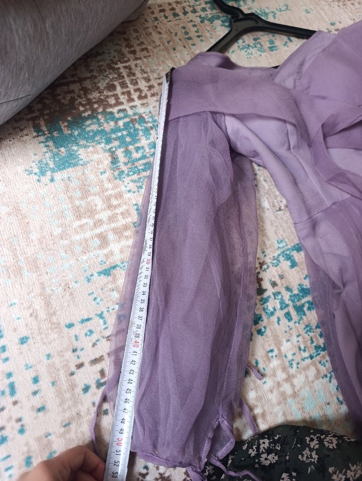 Uzun Mor Drapeli Kadın Abiye Elbise - Görsel 5