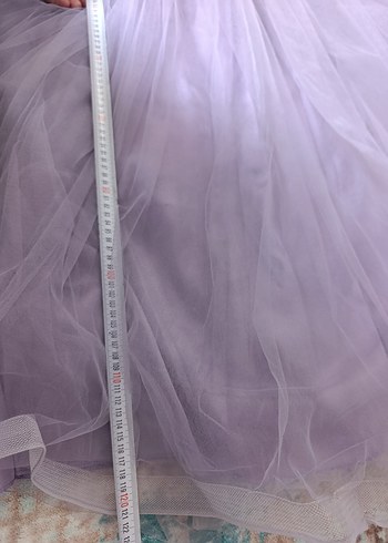 Mor Drapeli Straplez Kız Çocuk Abiye Elbise - Görsel 3