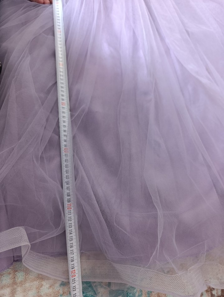 Mor Drapeli Straplez Kız Çocuk Abiye Elbise - Görsel 3