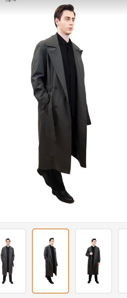 erkek haki yesil  
Uzun Kemerli Trençkot - Görsel 2