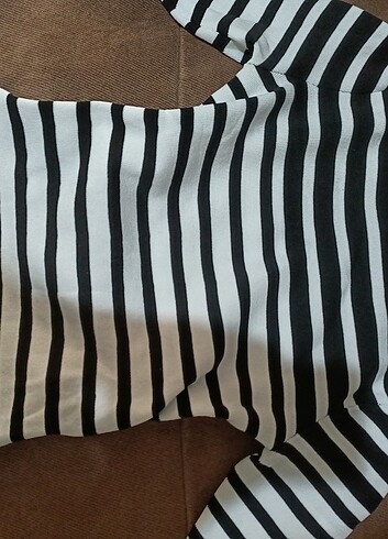 Uzun Kollu Çizgili Bluz - Görsel 2