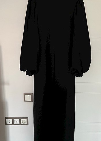 Suud Drapeli Siyah Uzun Kollu Kadın Elbise - Görsel 2