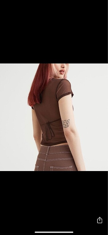 l Beden h&m transparan obsessed yazili tshirt