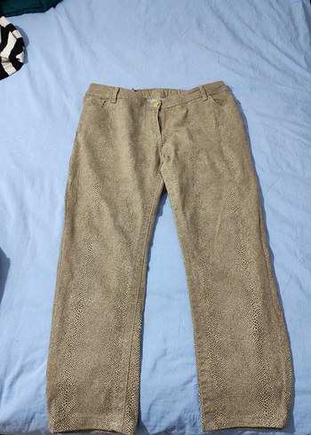 Bej Düğmeli Kadın Denim Pantolon - Görsel 2