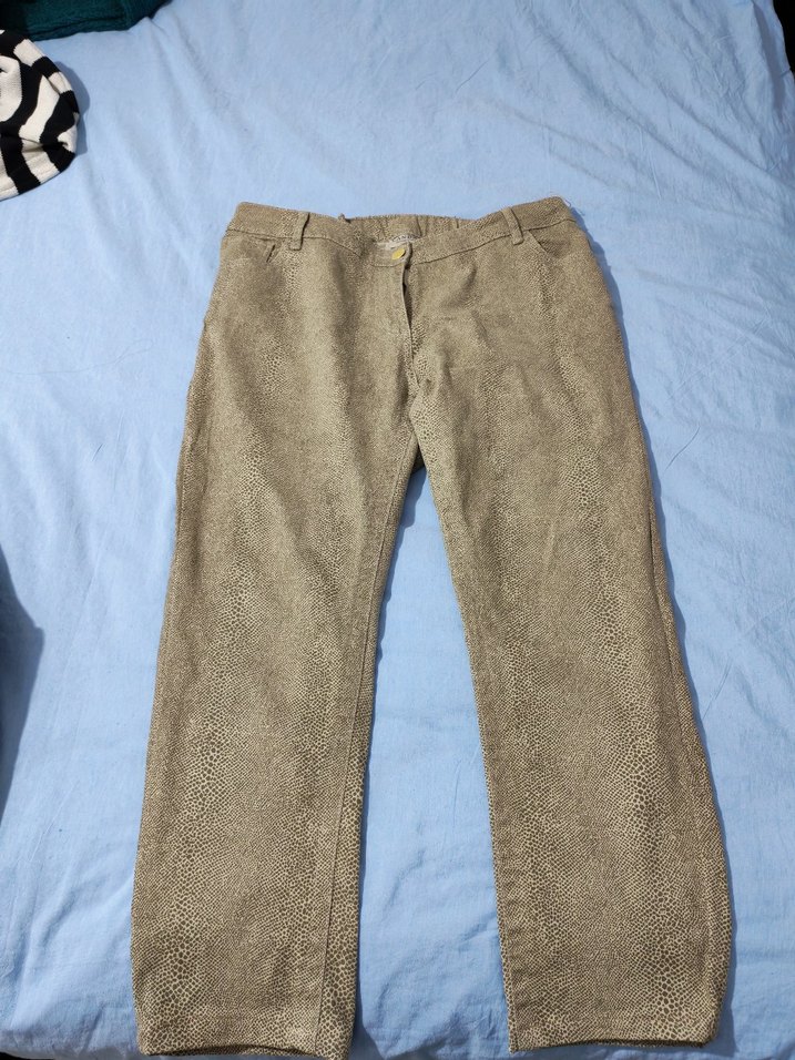 Bej Düğmeli Kadın Denim Pantolon - Görsel 2