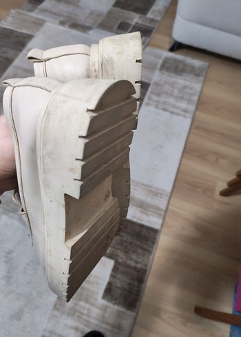 Beyaz Kadın Platform Loafer Ayakkabı - Görsel 2